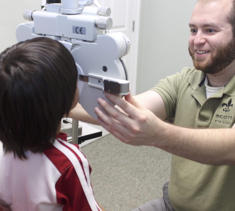 myopia in children dr examines child